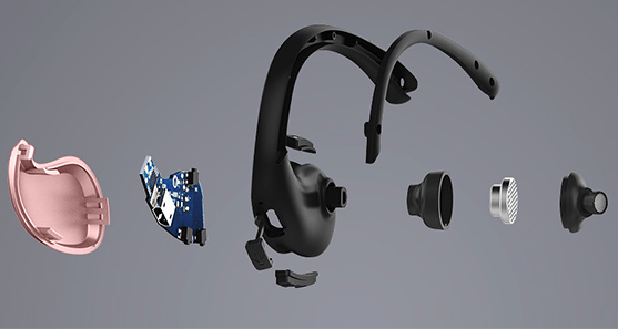 Růžová Bluetooth sluchátka za uši Awei A885BL